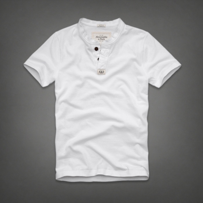 Abercrombie Fitch Hombres Ponte de pie de cuello Corto Remera AF5797